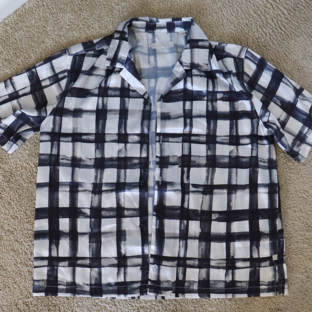 Checkered Short Sleeve Button Up